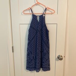 XS blue lace, lined dress